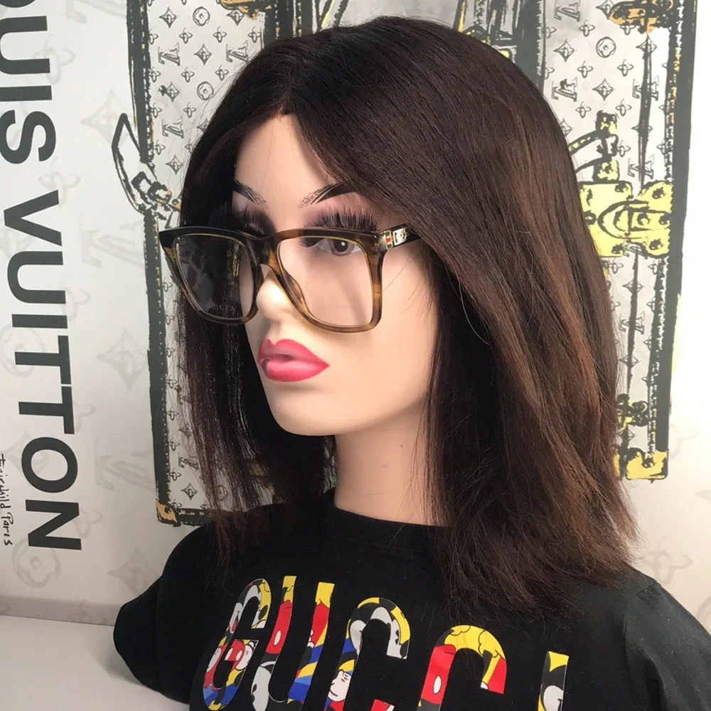 New Authentic Gucci GG0452O 004 Eyeglasses Brown Havana Oversized Square Frames
